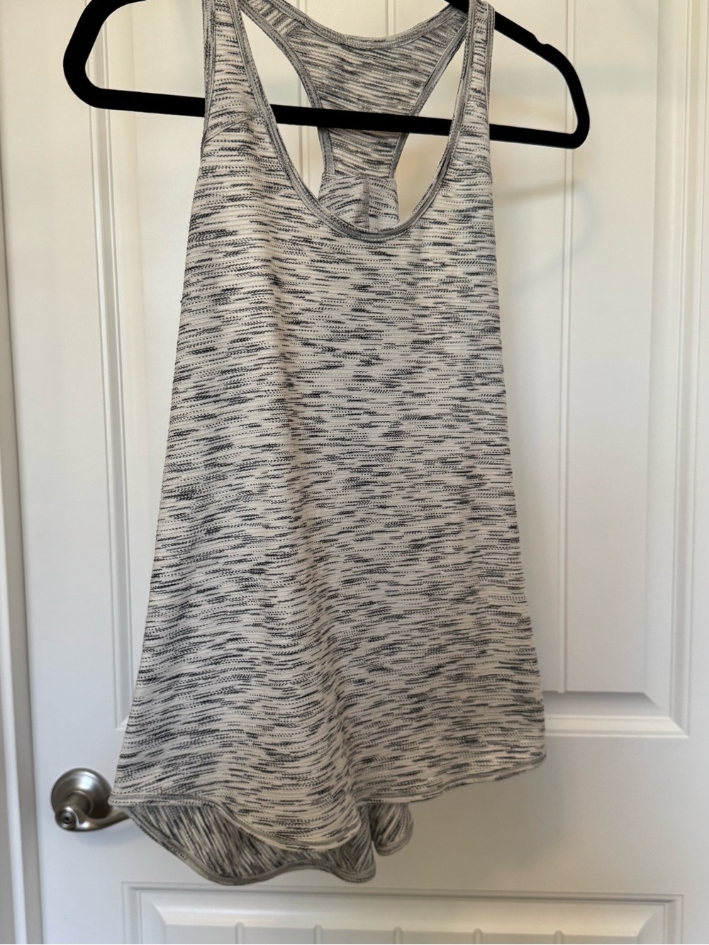 lululemon athletica Heathered Black and White Racerback Tank